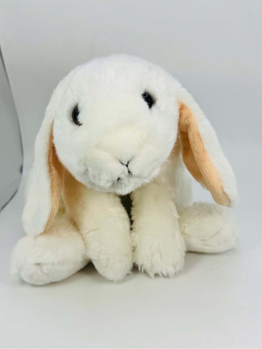 Vtg Animal Alley Bunny Rabbit Plush White Lop Ears Weighted Stuffed Animal